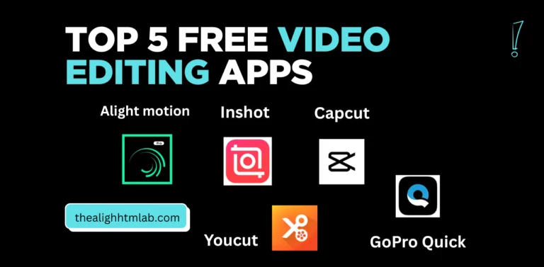 Free Video editing Apps and logos of Alight Motion, Go Pro QUick, Inshot, Capcut, Youcut